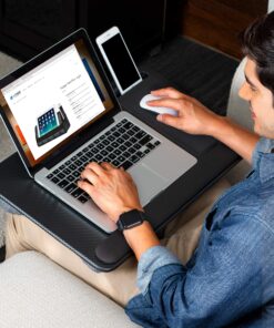 LapGear Home Office Pro Lap Desk with Wrist Rest, Mouse Pad, and Phone Holder - Black Carbon - Fits Up to 15.6 Inch Laptops - Style No. 91498 Retail Packaging 23 91E8bM9N4L