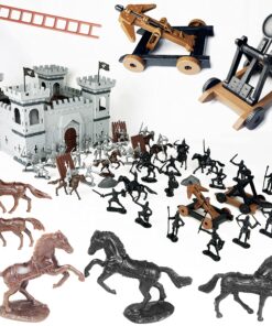 DIY Castle Building The Medieval Times Middle Ages Military Plastic Fort Model Kit Set with Figures Soldier Knight Simulated Siege War of Attack 24 91EBZ3rkOtL