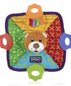 Nuby Teething Blankie Characters May Vary, Red/Yellow/Green/Orange/Blue, 1 Count 17 91EEX 1vJzL