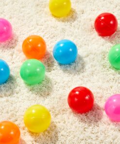 Amazon Basics BPA Free Crush-Proof Plastic Pit Ball with Storage Bag, Toddlers Kids 12+ Months, Pack of 400 Balls, 6 Bright Colors 22 91EGQt7tDL