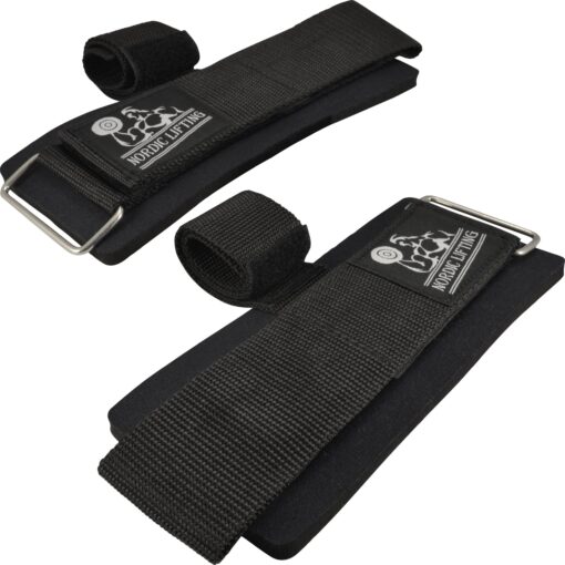 Lifting Straps & Wrist Wraps Functionality in 1 - StrapWrapz™ is for Weightlifting, Powerlifting & Cross Training for the Best Support -With Neoprene Padding -by Nordic Lifting®-1 Year Warranty Black