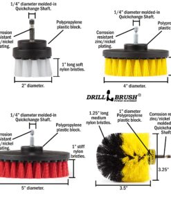 Drillbrush Drill Brush Scrub Brush Drill Attachment Kit - Drill Powered Cleaning Brush Attachments - Time Saving Cleaning Kit – Our Drill Brush Attachment kit is Great for Cleaning Tile and Grout Multicolor 29 91ELa8KhKL