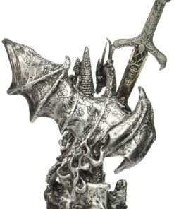 Alternative view of Dragon Collection with Sword Collectible Fantasy Decoration Figurine