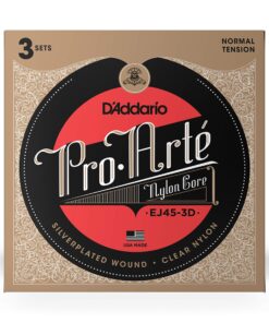 Alternative view of D'Addario Guitar Strings - Pro-Arte Classical Guitar Strings - EJ45-3D - Nylon Guitar Strings - Silver Plated Wound, Nylon Core - Normal Tension, 3-Pack