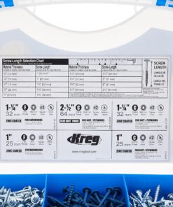 Kreg SK03 Pocket-Hole Screw Kit in 5 Sizes - Pocket Screw Kit for Kreg Joinery - Sturdy Wood Screws - Pocket-Hole Screws Perfect for Beginners - Set Screws Assortment Kit Original Version 16 91EjjNUIkL