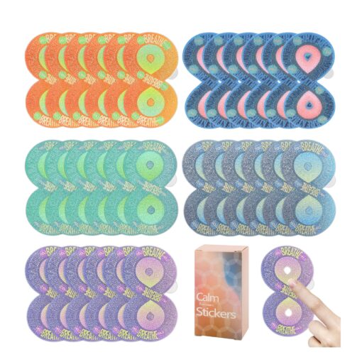 Calm Stickers for Anxiety Sensory Stickers Anti Stress Tactile Textured Stickers Combined with Breathing Exercise for Fidget Strips Suitable for Children and Adults (30 Pierces)(Mixed Loading) Small Hole