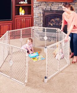 Alternative view of Toddleroo by North States Superyard 6 Panel Free Standing Play Yard, Indoor or Outdoor Baby Playpen, Baby Gate. Made in USA. 5.5 feet corner to corner play pen (26" Tall, Sand) 6-Panel