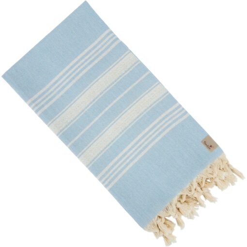 Dandelion - Basic Pattern - 100% Naturally-Dyed Cotton Turkish Towel Peshtemal - 71x39 Inches - Baby Blue