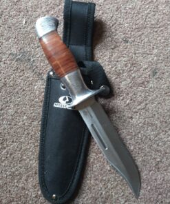 Mossy Oak Fixed Blade Bowie Knife, 2-piece Hunting Knife with Leather Handle Featuring Laser Pattern, Sheath Included 38 91F3I6CkgDL