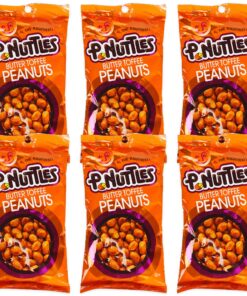 P.Nuttles, Butter Toffee Peanuts, 5.5oz Bag (Pack of 6)
