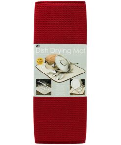 S&T INC. Dish Drying Mat for Kitchen, Absorbent, Reversible Microfiber Dish Mat, 16 Inch x 18 Inch, Red 408601 21 91F6go9oEL 1
