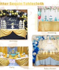 BalsaCircle 60x102-Inch Gold Rectangle Tablecloth for Wedding Party Cake Dessert Events Table Linens 60"*102" 38 91FB2BEsnL