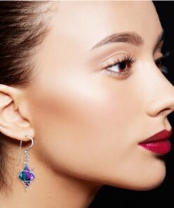 Body Candy Handcrafted 925 Silver Purple Dichroic Drop Dangle Earrings Created with Crystals 29 91FHejYg1aL