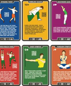 Stack 52 Flexibility Exercise Cards. Learn Static and Dynamic Stretches. Video Instructions Included. Perfect for Workout Warm Ups and Cooling Down. Increase Joint Range of Motion. (Updated Deck) Updated Deck 12 91FK4oFCrCL