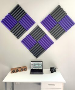 2" Purple & Black Acoustic Wedge Soundproofing Studio Foam Tiles 12 Pack 11 91FKDQiWV3L
