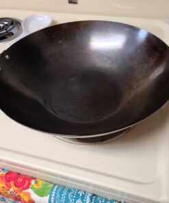 JOYCE CHEN Professional Series 14-Inch Carbon Steel Wok with Phenolic Handles 14 - inch Flat Bottom Wok 45 91FNMNXeukL