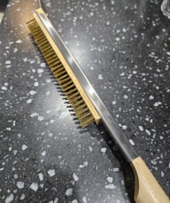 Senwosa 26” Pizza Oven Brush with Stone Scraper - Stainless Steel Bristles, Long Handle, Heat-Resistant - Compatible with Ooni Ovens - Includes Spare Head 52 91FShgRdm7L