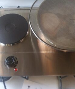 CUSIMAX 1800W Double Hot Plate, Stainless Steel Silver Countertop Burner Portable Electric Double Burners Electric Cast Iron Hot Plates Cooktop, Easy to Clean, Upgraded Version C180N Double Burner 29 91FTZ6h9ZKL