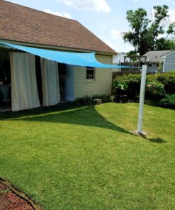 SueSport 16' Oversized Durable Sun Shade Sail Shade Canopy, UV Block Fabric Patio Sail Perfect for Outdoor Patio Garden Swimming Pool in Color Blue, Triangle 16'x16'x16' 9 91FUOC1DLJL