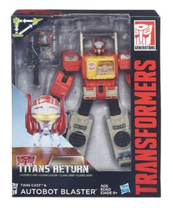 Alternative view of Transformers Generations Titans Return Autobot Blaster and Twin Cast