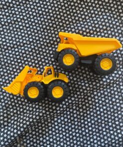 Amazon Basics Toy Construction Vehicle Set, Dump Truck and Bulldozer, Indoor/Outdoor, 10-Inch, Pack of 2, Yellow, 10.25" x 12" x 5.75" 56 91FYEi4lqiL