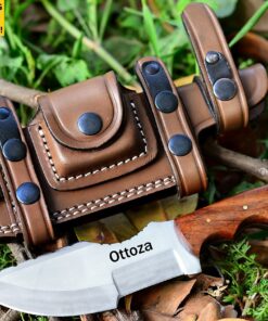 Ottoza Handmade D2 Steel Tracker Knife - Survival Knife - Camping Knife - Outdoor Knife - D2 Tools Steel Hunting Knife with Sheath Horizontal Carry Fixed Blade Knife No:116 Classic 36 91FYvbhCmZL