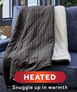 Alternative view of Sunbeam Royal Mink Sherpa Night Fog Heated Personal Throw / Blanket, Cozy-Warm, Adjustable Heat Settings