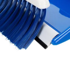 Camco Dust Pan with Whisk Broom-Whisk Broom Snaps into Dust Pan After Use|Hanger Hole for Convenient Storage|Excellent for Traveling,RVs,Campers Campsites,Dorm Rooms&More-(43945),Blue,1 Size 9 91FflxYDoHL 1