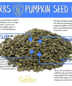 GERBS Raw Pumpkin Seed Kernels 2 LB. Resealable Bag, Top 14 Allergy Free Foods, Healthy Protein & Magnesium Packed Superfood Snack, Non GMO, No Oils, No Preservatives, Gluten & Peanut Free, Vegan, Keto, Kosher, Shelled Pepitas grown in Canada 18 91FmnD89L