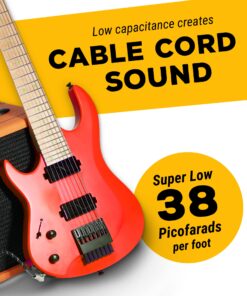 GLS Audio Instrument Cable - Amp Cord for Bass & Electric Guitar - Straight to Right Angle 1/4 Inch Instrument Cable - Black/Grey Braided Tweed, 6ft 6 Ft. Right-Angle 14 91FvGSHSAAL