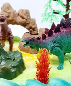 Prehistoric Roaming DINOSAURS 12 Piece Birthday CAKE Topper Set Featuring 3 Dinosaur Figures, Themed Decorative Accessories, Dinosaurs Average 2" to 2.5" Tall 15 91FzR5oEXwL