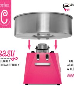 The Candery Cotton Candy Machine Commercial Grade Candy Floss Maker | Pink Birthday Party Supplies Food Grade Safe TableTop 10 91G2fimeKUL