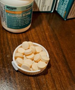 Amazon Basic Care Aspirin 81 mg Pain Reliever (NSAID) Chewable Tablets, Low Dose , Orange Flavor, 108 Count (3 Packs of 36) 36 Count (Pack of 3) 44 91G4Z0VaqHL