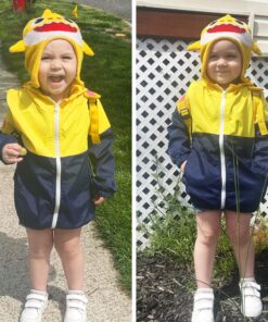 Arshiner Boys Girls Hooded Rain Jackets Waterproof Rain coats Packable Windbreaker for Kids Lightweight Jackets 6-7 Years Yellow/Navy 14 91G4c4Pv7kL