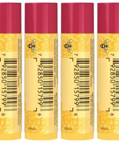 Burt's Bees Lip Balm Stocking Stuffers, Moisturizing Lip Care Christmas Gifts, Original Beeswax with Vitamin E & Peppermint Oil, All Natural (4-Pack) Pomegranate 4 Count (Pack of 1) 39 91G5vCy3TuL