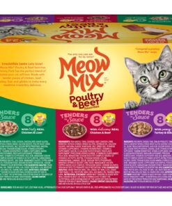 Meow Mix Tender Favorites Wet Cat Food, Poultry & Beef Variety Pack, 2.75 Ounce (Pack of 24) (Packaging May Vary) Variety Pack: Poultry & Beef 2.75 Ounce (Pack of 24) 26 91G5xlHIeL