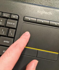 Logitech K400 Plus Wireless Touch With Easy Media Control and Built-in Touchpad, HTPC Keyboard for PC-connected TV, Windows, Android, Chrome OS, Laptop, Tablet - Black Floral 62 91G79meEs L