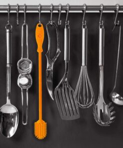 Kitchiny 12.5" Silicone Bottle Brush and Straw Cleaner Brush Set | Bottle Cleaner Brush for Hydroflasks, Insulated Sports Bottles, Straws | Water Bottle Brush Cleaner for Narrow Neck containers Orange 29 91GKY o4R1L