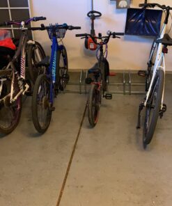 Hromee Bike Floor Parking 1-6 Rack Adjustable Bicycle Storage Organizer Stand for Garage, Silver 49 91GPvh uzGL