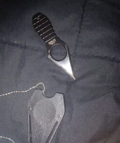 MTech USA – Fixed Neck Knife - Black Blade and Handle, Full Tang, Includes Nylon Fiber Sheath w/ Pocket Clip and Ball Chain - Hunting, Camping, Survival, Tactical, EDC – MT-588BK 33 91GQaCU9PiL