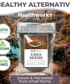 Healthworks Chia Seeds Raw (32 Ounces / 2 Pounds) | Premium & All-Natural | Contains Omega 3, Fiber & Protein | Great with Shakes, Smoothies & Oatmeal Chia Seed 2 Pound (Pack of 1) 25 91GRVPD97KL 2