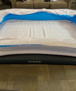 Intex 56483EP Inflatable 8.5' x 5.75' Swim Center Family Pool for 2-3 Kids, Backyard Splash Pool for Children 6+ Years Old, 198-Gallons, Blue & White Family Swim Center 56 91GVEjsOzHL 1