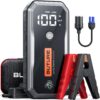 BUTURE 5000A Car Battery Jump Starter (All Gas/10L Diesel) Smart Portable Car Jump Starter Battery Pack, 12V Safe Jump Box Car Jumper Starter with Extended Jumper Cables, Fast Charge, 160W DC, Lights 8 91GWnz1IL2L