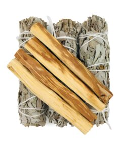 White Sage and Palo Santo Incense Set - Smudge Kit Refill for Altar Supplies, Meditation Tools, Home Fragrance, Smudging Ceremonies and Rituals Made by Alternative Imagination 12 91GXNs WPhL