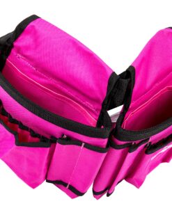 The Orignal Pink Box 2-Pouch 10-Pocket Canvas Tool Belt with Hammer Loop, and Adjustable Waist, Pink 22 91GXasaK2nL
