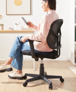 Alternative view of Amazon Basics Mesh Mid-Back Adjustable-Height 360-Degree Swivel Office Desk Chair with Armrests and Lumbar Support, Black