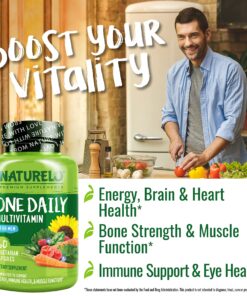 NATURELO One Daily Multivitamin for Men - with Vitamins & Minerals + Organic Whole Foods - Supplement to Boost Energy, General Health - Non-GMO - 60 Capsules - 2 Month Supply 60 Count (Pack of 1) 30 91Ga1s1qTQL 1