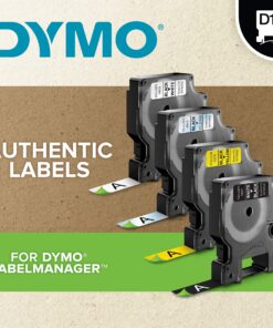 DYMO Standard D1 43613 Labels for LabelManager Label Makers, 1/4" W x 23' L, Black Print on White Tape, Self-Adhesive, 1 Cartridge 1/4" Black on White 9 91Gkt4LQOLL 1