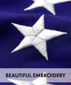 G128 American USA Flag | 2x3 Ft | StormFlyer Series Embroidered 220GSM Spun Polyester | Country Flag, Embroidered Stars, Sewn Stripes, Indoor/Outdoor, Brass Grommets, Heavy Duty, All Weather 13 91GoDo0zRCL