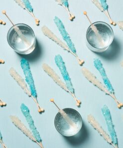 Candy Envy Light Blue and White Rock Candy Crystal Sticks - 24 Indiv. Wrapped - Cotton Candy & Original Sugar Flavored 24 count 22 91GoLMH8PkL 1
